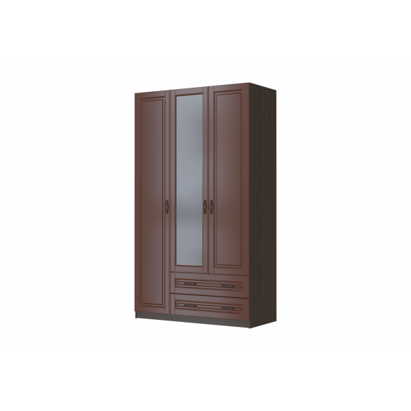 Шкаф распашной ШР-3 Кантри Орех лак (БравоМебель) в ЛНР, Луганске